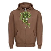 Chestnut Golden Pothos Zipper Hoodie - LillyAllenDesigns