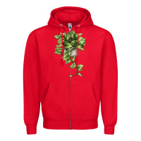 Red Golden Pothos Zipper Hoodie - LillyAllenDesigns