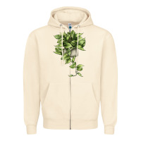 Sandshell Golden Pothos Zipper Hoodie - LillyAllenDesigns