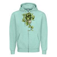 Seafoam Golden Pothos Zipper Hoodie - LillyAllenDesigns