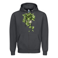 Smoke Golden Pothos Zipper Hoodie - LillyAllenDesigns