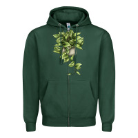 Sports Green Golden Pothos Zipper Hoodie - LillyAllenDesigns