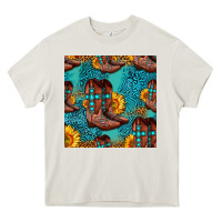 Cream western boots seamless pattern Heavy Core Tee - HRA Design Shop