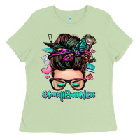 Matcha small business messy bun Ladies Tee - Zillion Design Studio