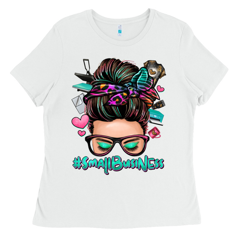 Small Business Messy Bun Ladies Tee by Zillion Design Studio | Teevron