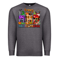 Charcoal Heather Happy Hallothanksmas teeth Premium Sweatshirt - texasbilliewilder