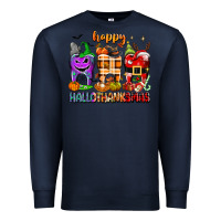 Navy Happy Hallothanksmas teeth Premium Sweatshirt - texasbilliewilder