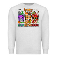 Oatmeal Heather Happy Hallothanksmas teeth Premium Sweatshirt - texasbilliewilder