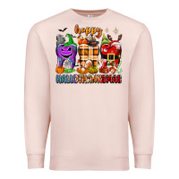 Pale Pink Happy Hallothanksmas teeth Premium Sweatshirt - texasbilliewilder