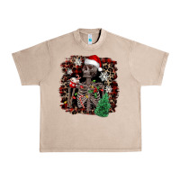 French Oak Skeleton with coffee cup Christmas Urban Heavy Tee - NancyCooperArtShop