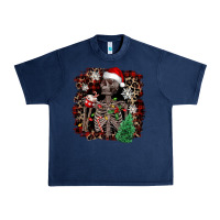 Navy Skeleton with coffee cup Christmas Urban Heavy Tee - NancyCooperArtShop