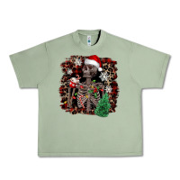 Oil Green Skeleton with coffee cup Christmas Urban Heavy Tee - NancyCooperArtShop