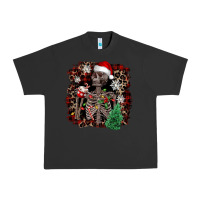 Pigment Black Skeleton with coffee cup Christmas Urban Heavy Tee - NancyCooperArtShop