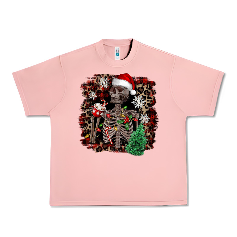 Skeleton With Coffee Cup Christmas Urban Heavy Tee by NancyCooperArtShop | Teevron