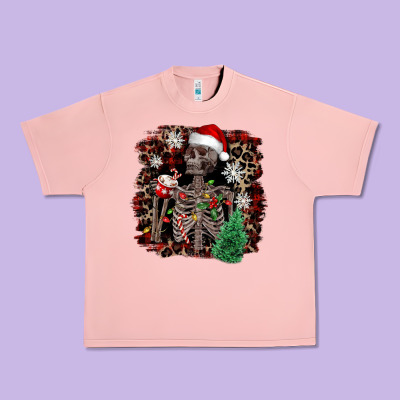 Skeleton With Coffee Cup Christmas Urban Heavy Tee Designed By Nancycooperartshop