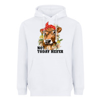 White Cute Heifer Heavyweight Hoodie - texasbilliewilder