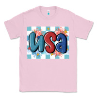 Bubblegum Pink usa retro Classic Tee - MaliasSmallBusiness