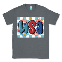 Charcoal Heather usa retro Classic Tee - MaliasSmallBusiness