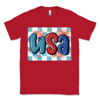 Red usa retro Classic Tee - MaliasSmallBusiness