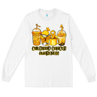 White Childhood Cancer Awareness coffee cups Long Sleeve Tee - NancyCooperArtShop