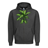 Charcoal Heather Dumb Cane Zipper Hoodie - LillyAllenDesigns