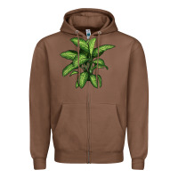 Chestnut Dumb Cane Zipper Hoodie - LillyAllenDesigns