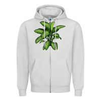 Dove Grey Dumb Cane Zipper Hoodie - LillyAllenDesigns