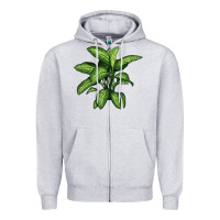 Heather Grey Dumb Cane Zipper Hoodie - LillyAllenDesigns