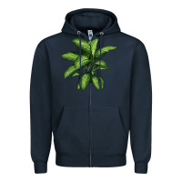 Navy Dumb Cane Zipper Hoodie - LillyAllenDesigns