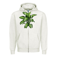 Oatmeal Heather Dumb Cane Zipper Hoodie - LillyAllenDesigns