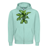 Seafoam Dumb Cane Zipper Hoodie - LillyAllenDesigns