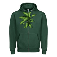 Sports Green Dumb Cane Zipper Hoodie - LillyAllenDesigns