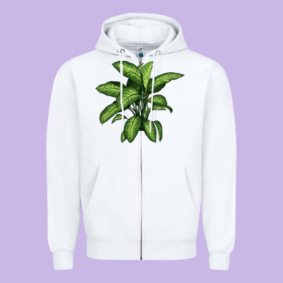Dumb Cane Zipper Hoodie Designed By Lillyallendesigns