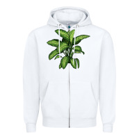 White Dumb Cane Zipper Hoodie - LillyAllenDesigns