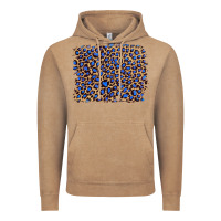 Vintage Coffee leopard with navy blue glitter Vintage Hoodie - Artiststas