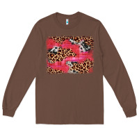 Chestnut valentine's day cowhide leopard background Long Sleeve Tee - JahusDesignShop