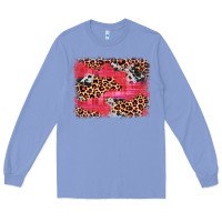 Colony Blue valentine's day cowhide leopard background Long Sleeve Tee - JahusDesignShop