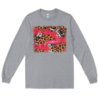 Heather Grey valentine's day cowhide leopard background Long Sleeve Tee - JahusDesignShop