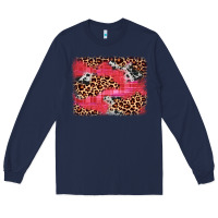 Navy valentine's day cowhide leopard background Long Sleeve Tee - JahusDesignShop