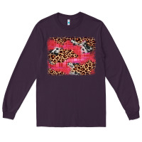 Plum valentine's day cowhide leopard background Long Sleeve Tee - JahusDesignShop