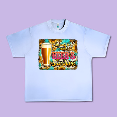 Beer And Sunshine Urban Heavy Tee Designed By Jasminsmagicworld