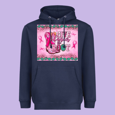 Give Cancer The Boot Heavyweight Hoodie Designed By Nancycooperartshop