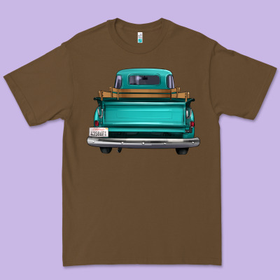 Western Truck Back View Premium Tee Designed By Fadigitalartstudio