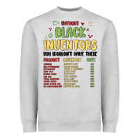 Heather Grey black inventors black history Heavyweight Sweatshirt - MaliasSmallBusiness