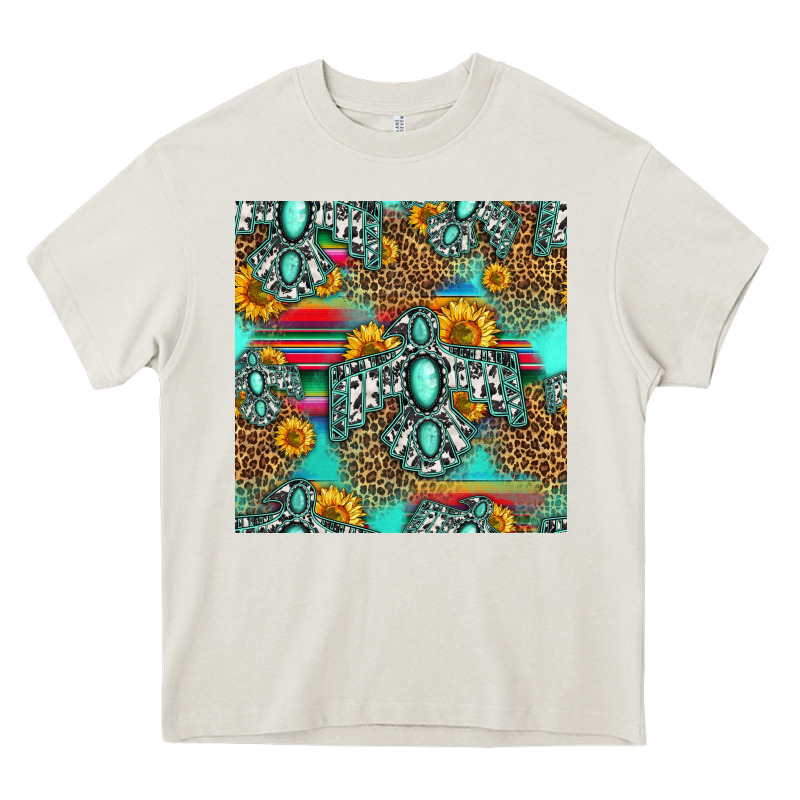 Western Turquoise Thunderbird Seamless Pattern Heavy Core Tee by HRA Design Shop | Teevron