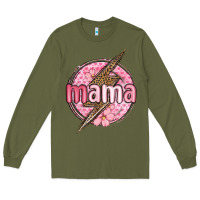 Army Green mama lightning bolt valentine s day Long Sleeve Tee - MaliasSmallBusiness