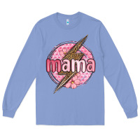 Colony Blue mama lightning bolt valentine s day Long Sleeve Tee - MaliasSmallBusiness
