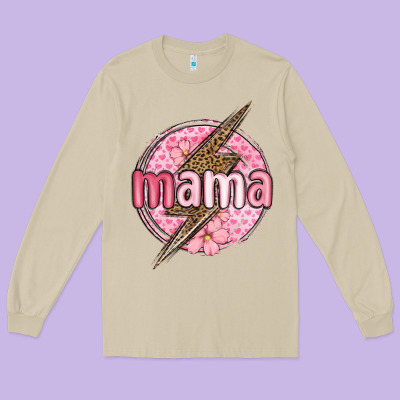 Mama Lightning Bolt Valentine S Day Long Sleeve Tee Designed By Maliassmallbusiness