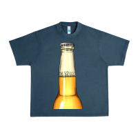 Midnight Navy yellow beer bottle Urban Heavy Tee - AdoDesignShop
