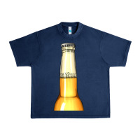 Navy yellow beer bottle Urban Heavy Tee - AdoDesignShop